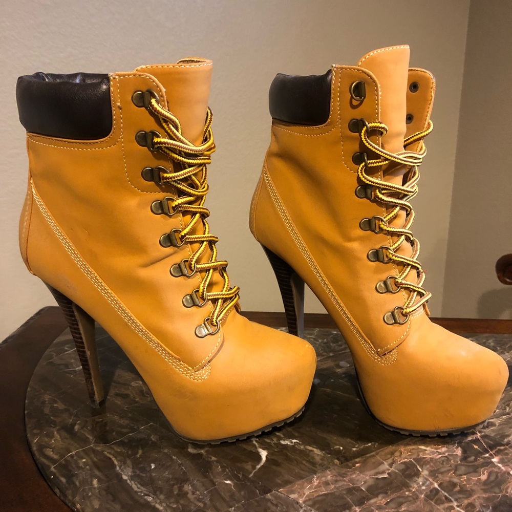 Super Cute Timberland Inspired Heel Boots for Fall